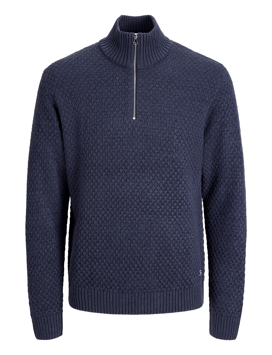 Jack & Jones - JJBLAKE KNIT HALF ZIP - halfzip strik - navy blazer - 0