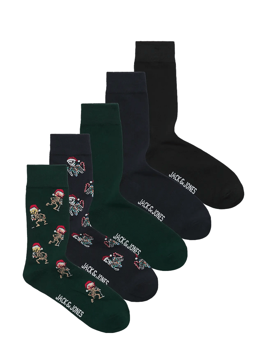 Jack & Jones - JACJOLLY SKULLS SOCKS 5 PACK - vanliga strumpor - navy blazer - 0