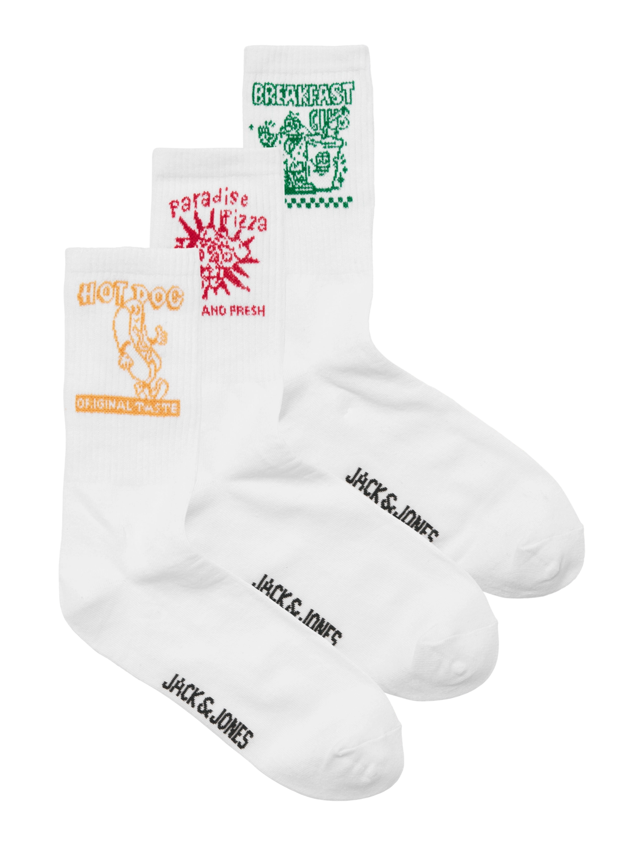 Jack & Jones JACLOGO FOOD TENNIS SOCKS 3 PACK - Aluspesu - WHITE / white