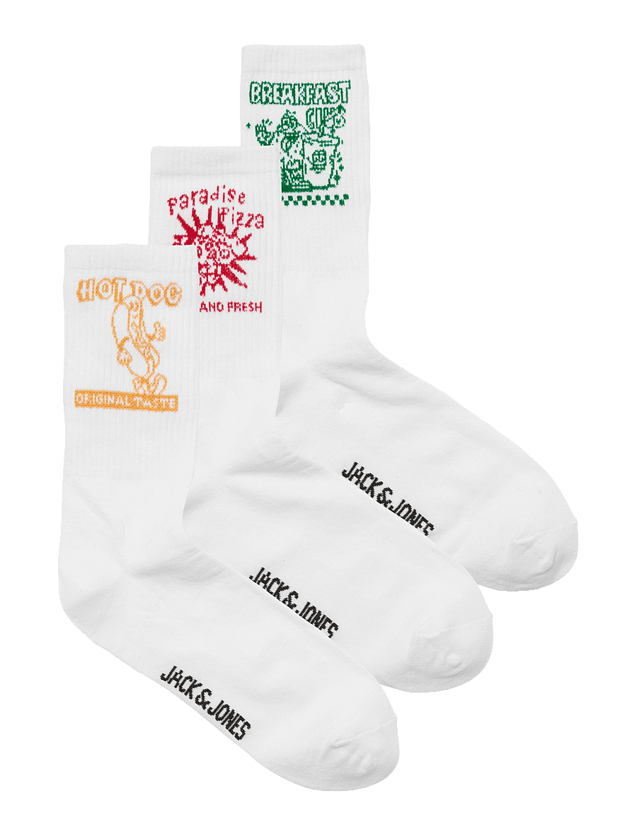 Jack & Jones - JACLOGO FOOD TENNIS SOCKS 3 PACK - white - 0