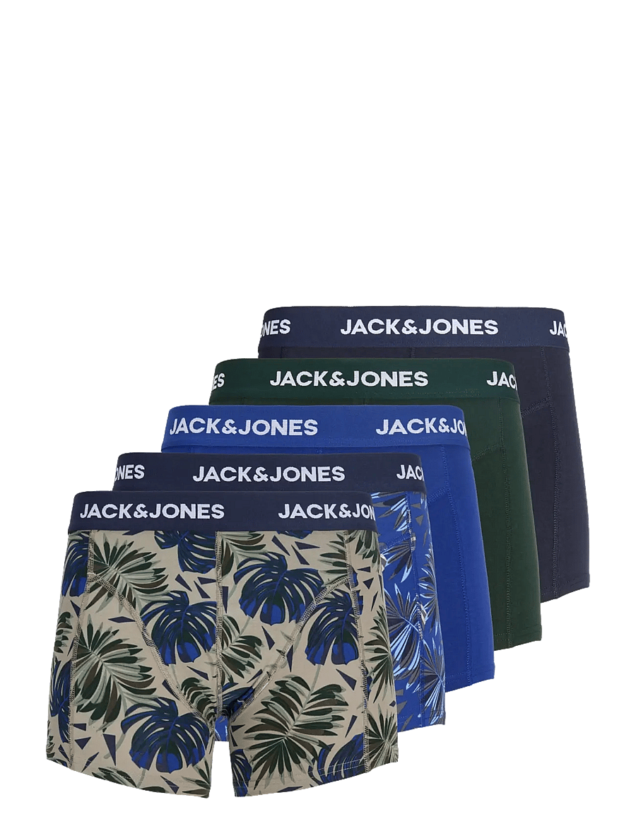 Jack & Jones - JACHENDO LEAVES TRUNKS 5 PACK - vetiver - 1