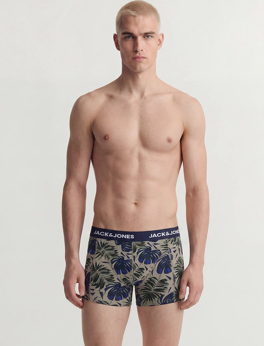 Jack & Jones - JACHENDO LEAVES TRUNKS 5 PACK - vetiver - 0