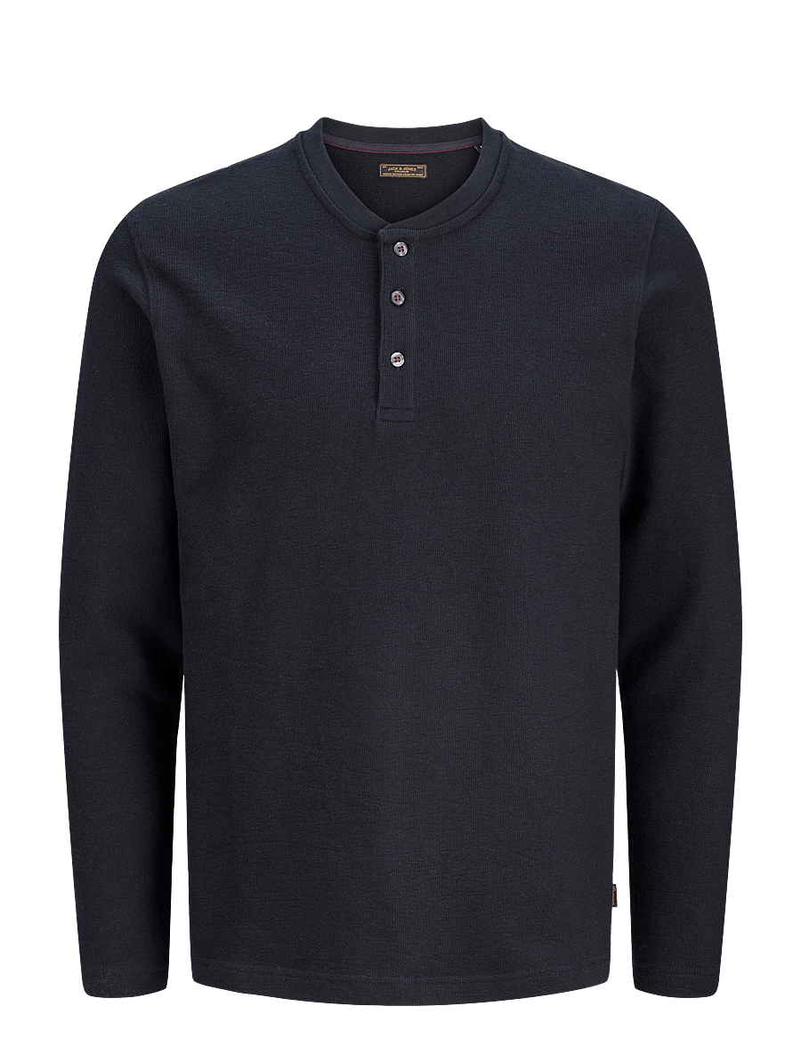 Jack & Jones - JPRBLUASHER LS HENLEY TEE - dark navy - 0