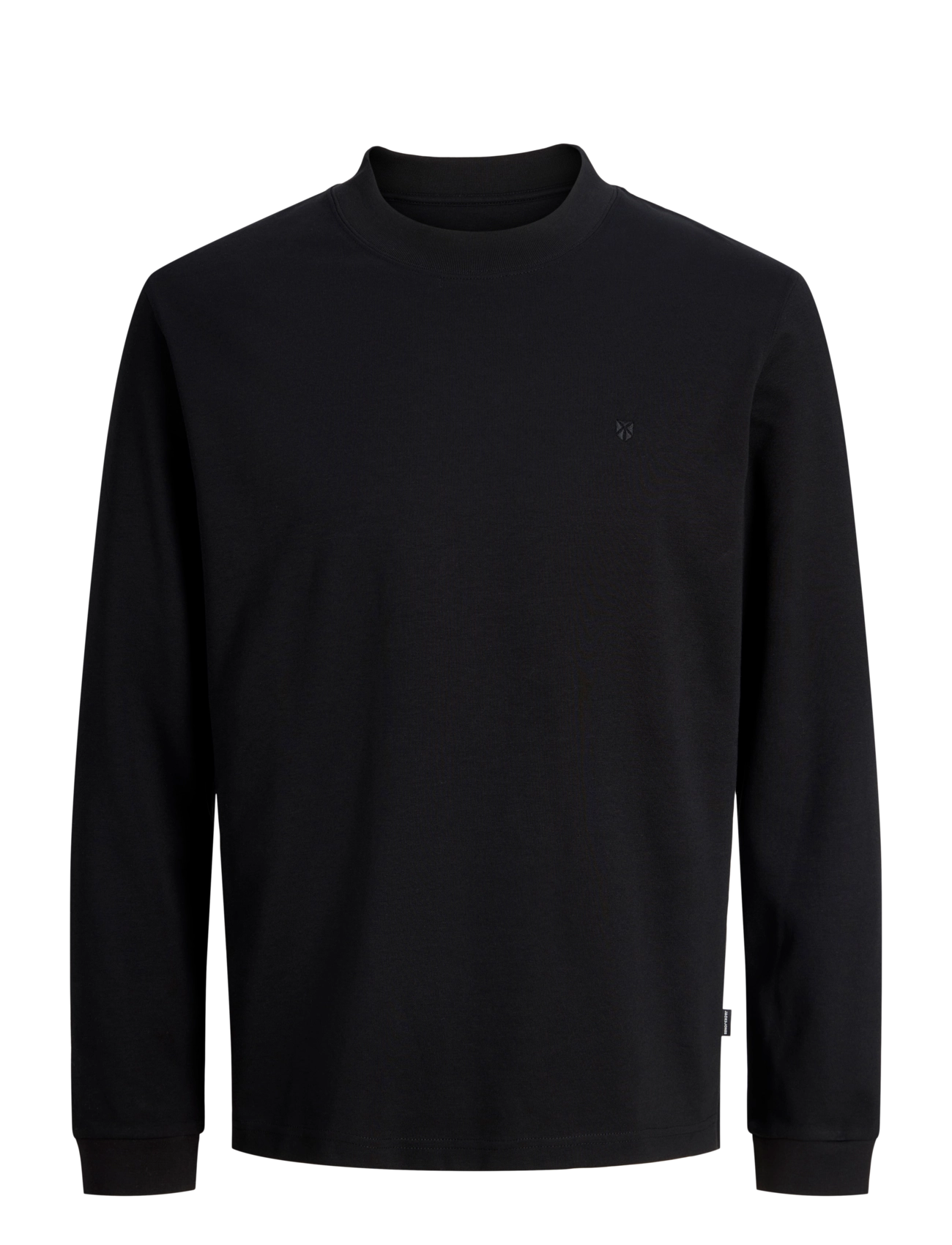 Jack & Jones Jprblaethan Ls Mock Neck Tee, XL, T-shirts, Schwarz - Long-sleeved, Männerswear