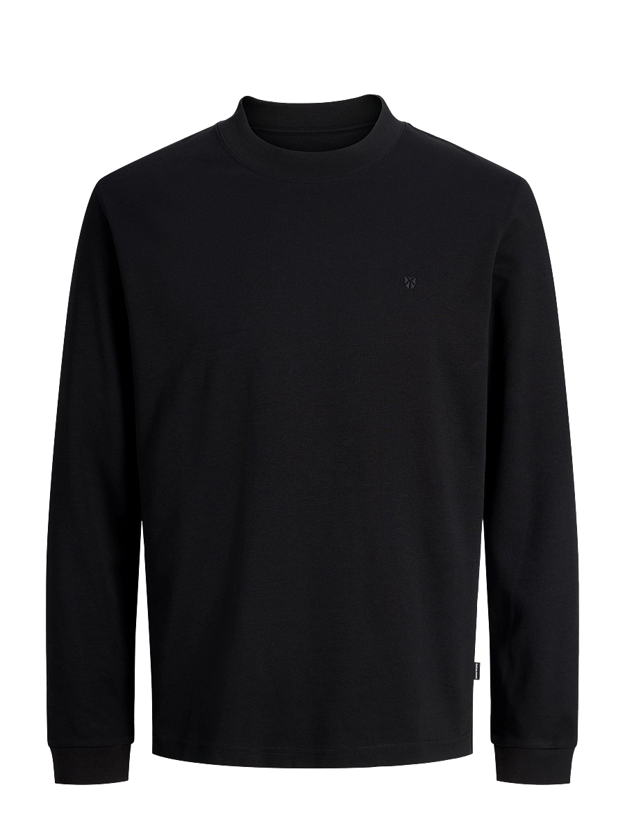 Jack & Jones - JPRBLAETHAN LS MOCK NECK TEE - pikkade varrukatega t-särgid - black - 0