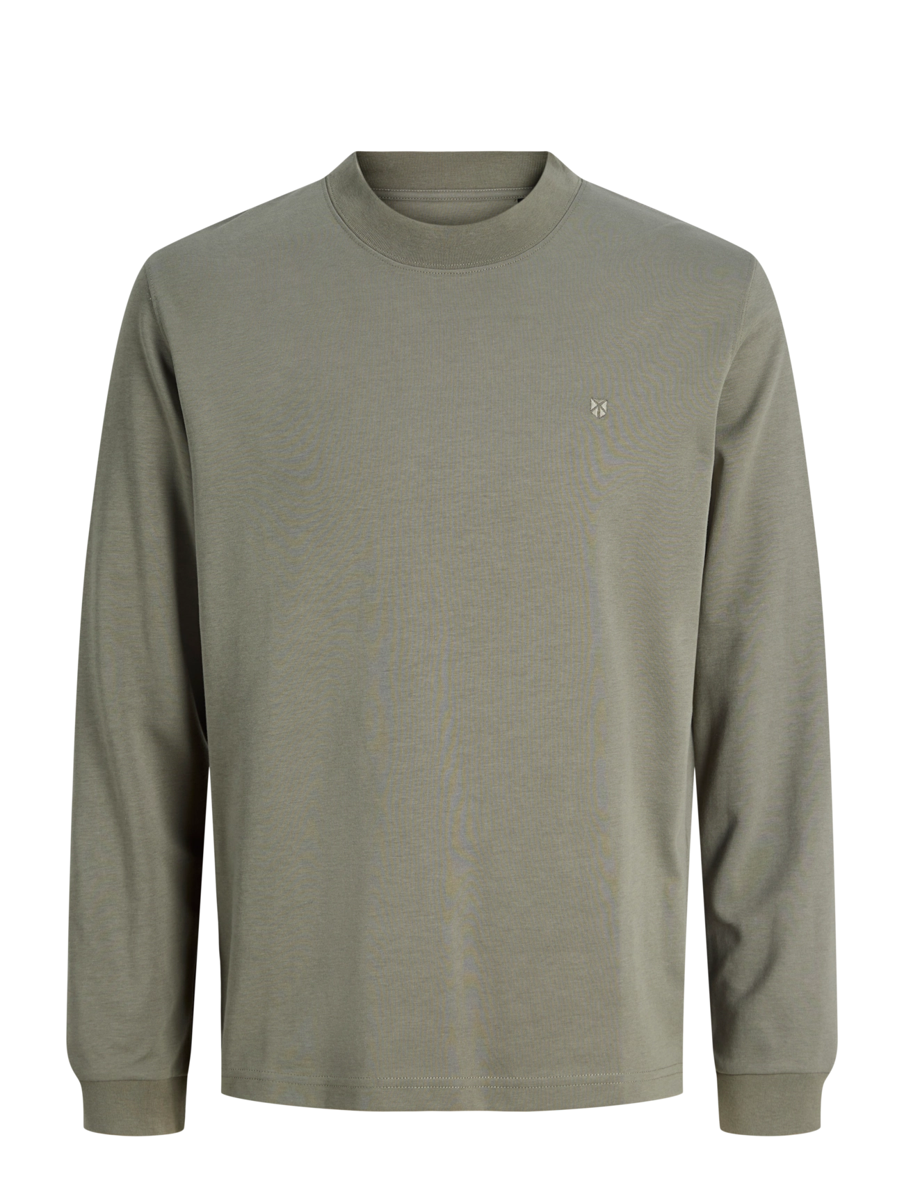 Jack & Jones Jprblaethan Ls Mock Neck Tee, XS, T-shirts, Khakigrün - Long-sleeved, Männerswear
