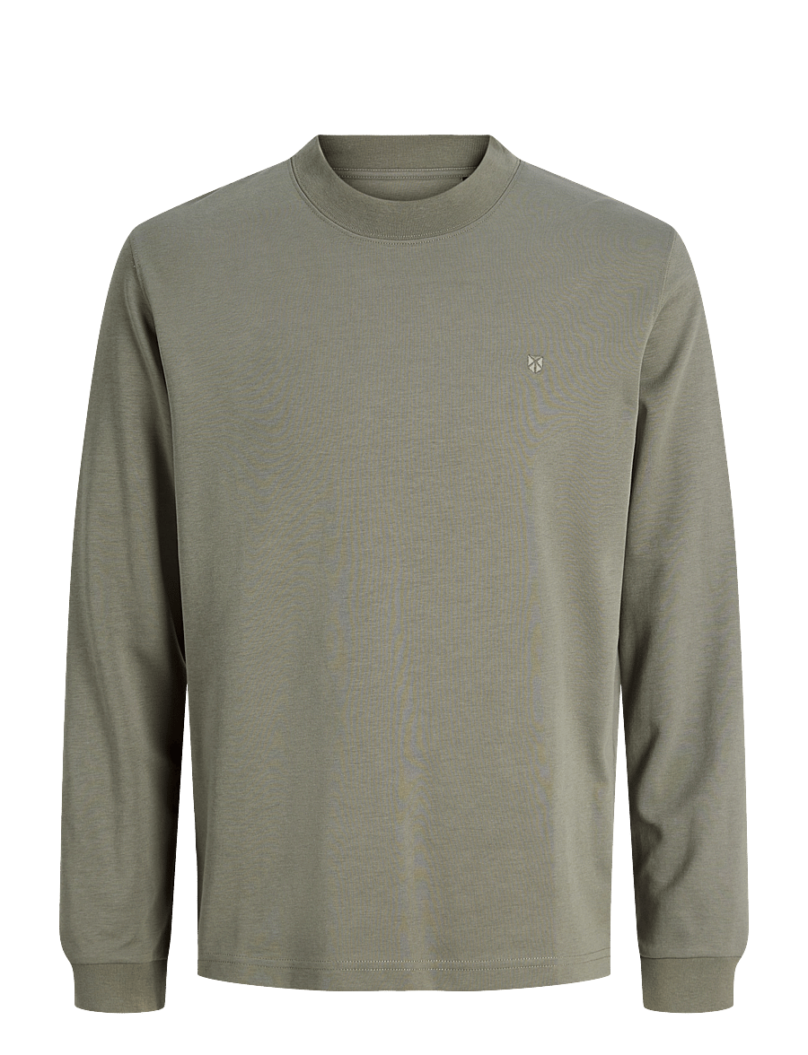 Jack & Jones - JPRBLAETHAN LS MOCK NECK TEE - langærmede t-shirts - smokey olive - 0