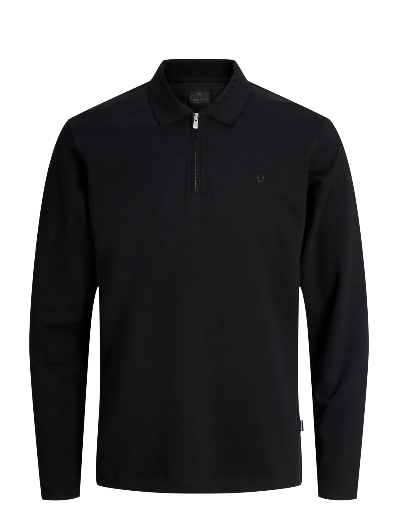 JACK & JONES Jprblaethan Ls Zip Polo Schwarz - M - Herren