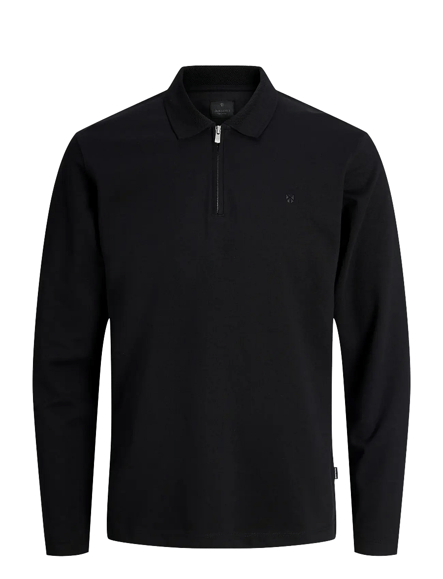 Jack & Jones - JPRBLAETHAN LS ZIP POLO - black - 1
