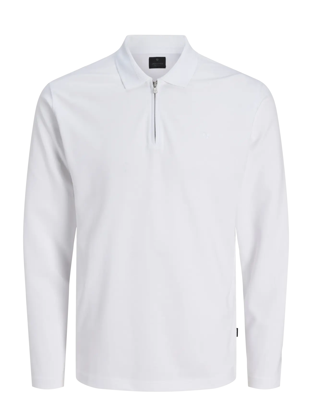JACK & JONES Jprblaethan Ls Zip Polo Weiß - S - Herren