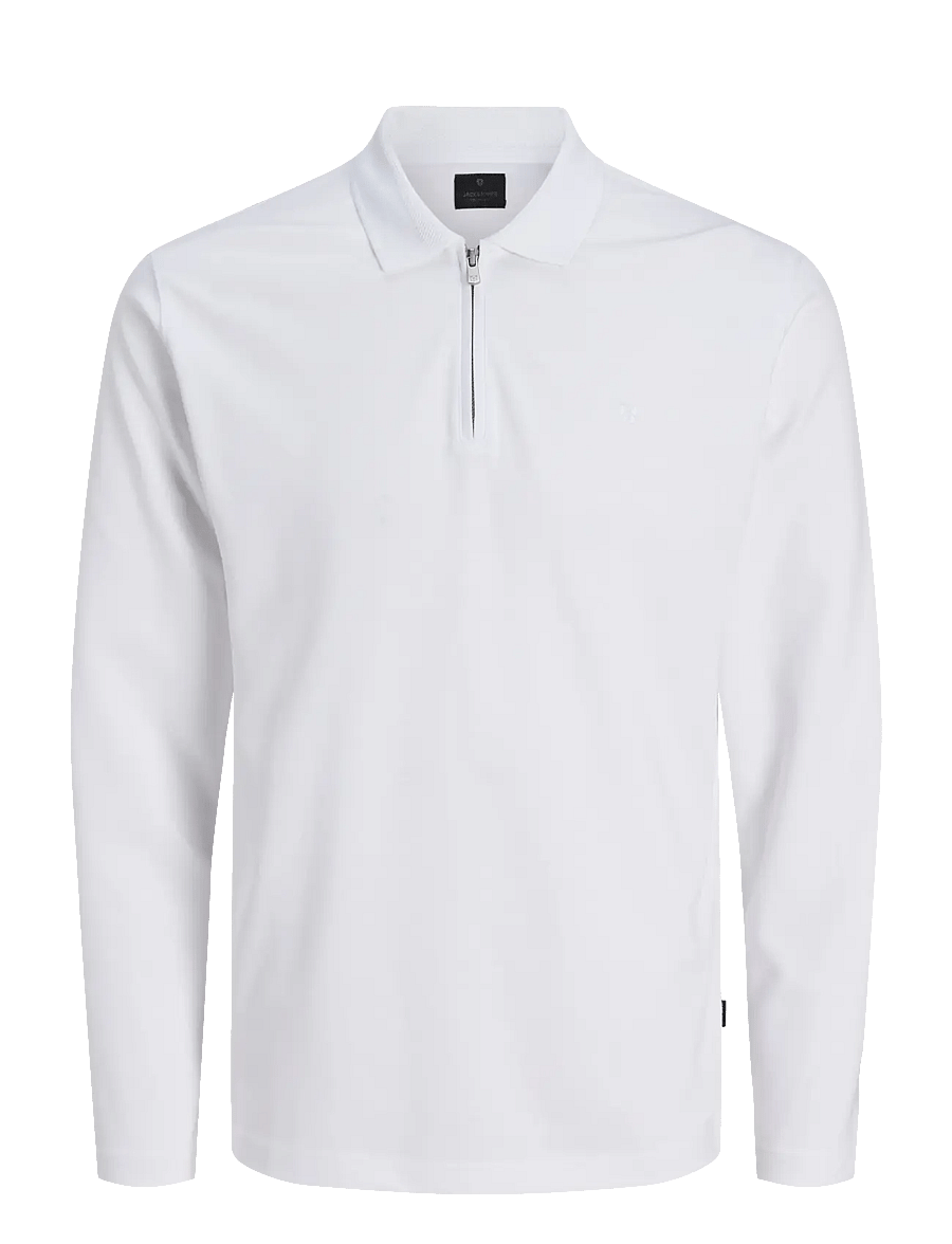 Jack & Jones - JPRBLAETHAN LS ZIP POLO - bright white - 1