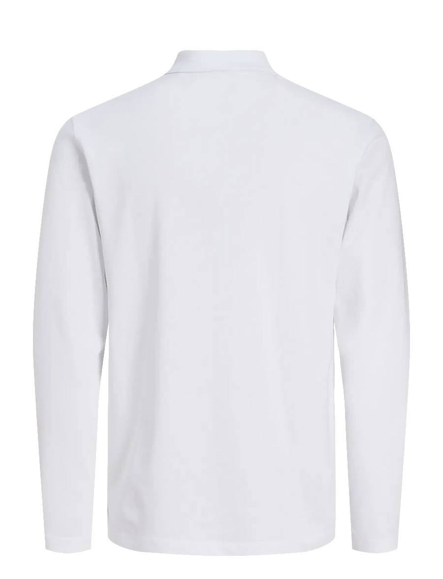 Jack & Jones - JPRBLAETHAN LS ZIP POLO - bright white - 2