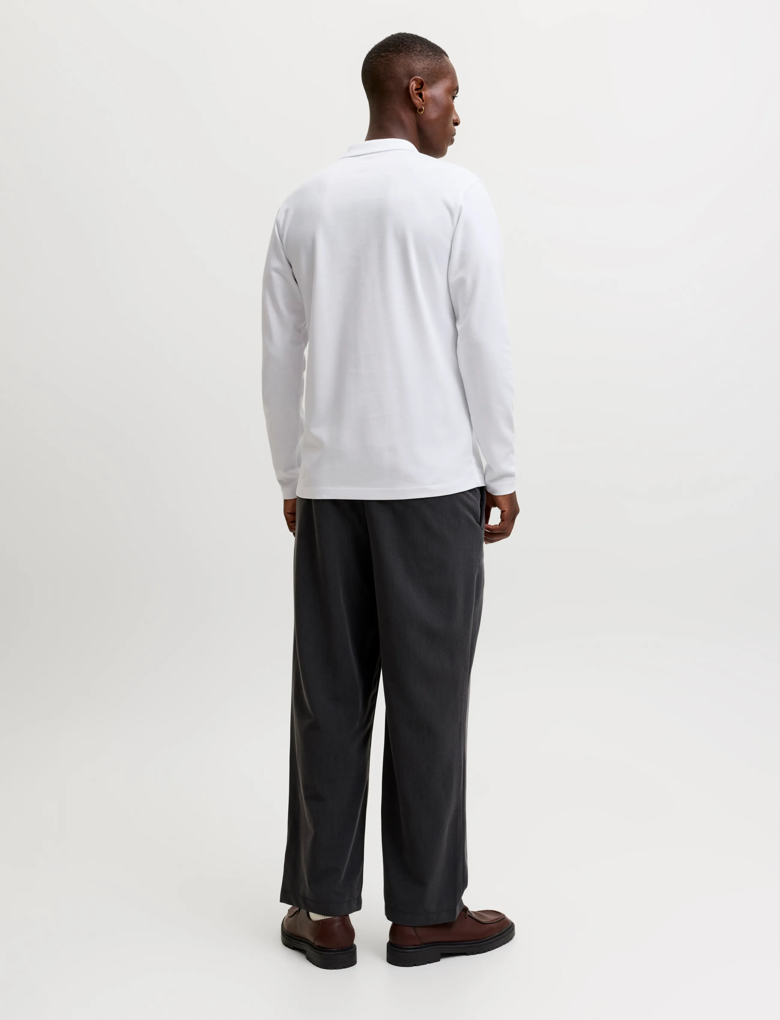 Jack & Jones - JPRBLAETHAN LS ZIP POLO - bright white - 3