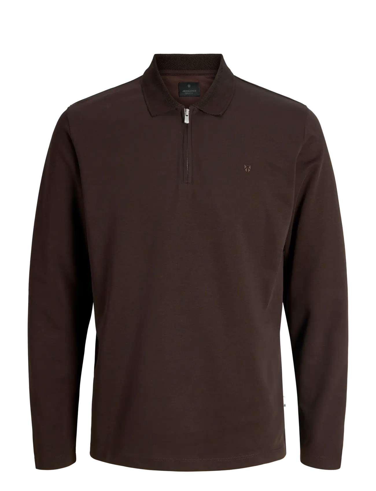 JACK & JONES Jprblaethan Ls Zip Polo Braun - XL - Herren