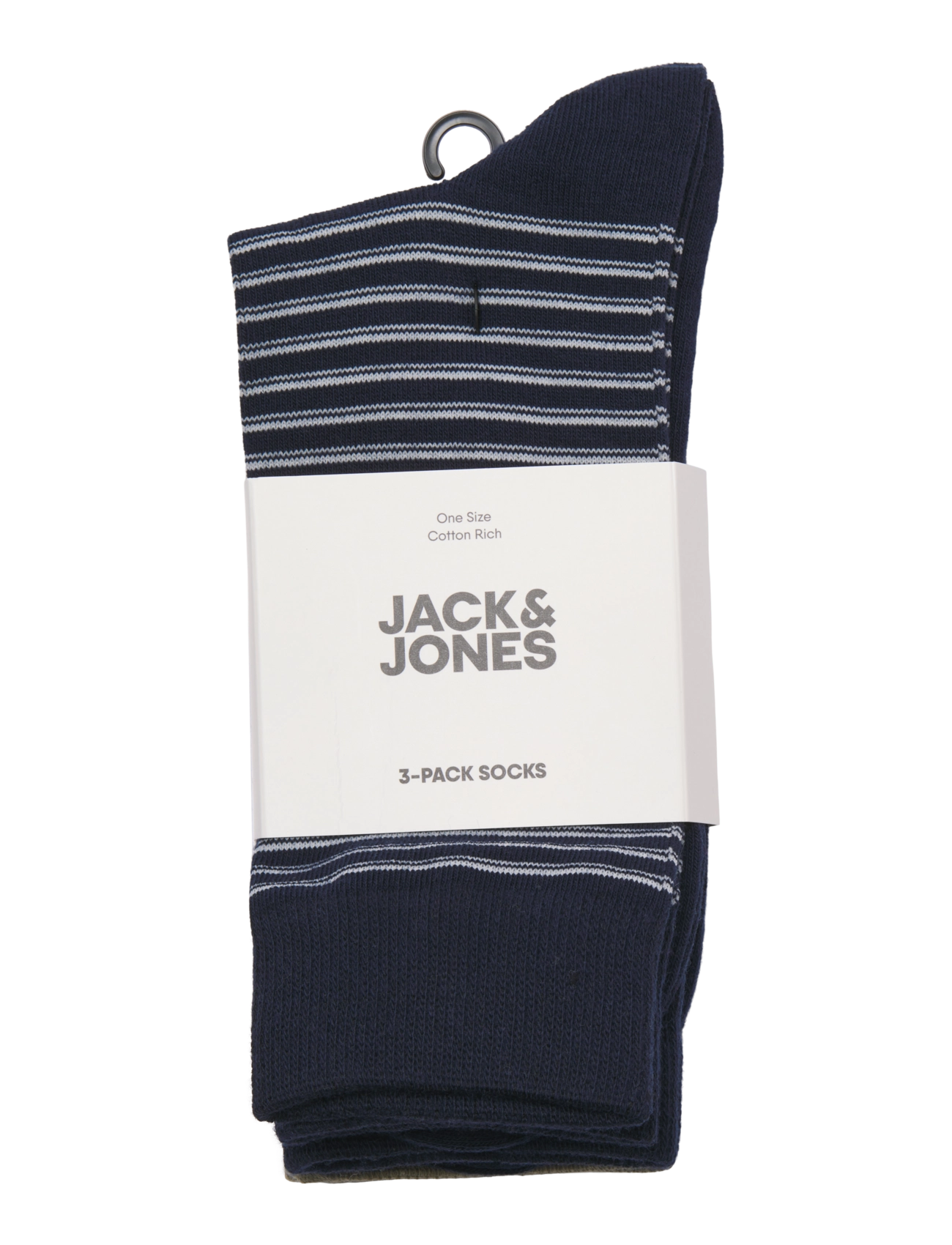 Jack & Jones - JACLEO STRIPE SOCKS 3 PACK - klassikalised sokid - navy blazer - 1
