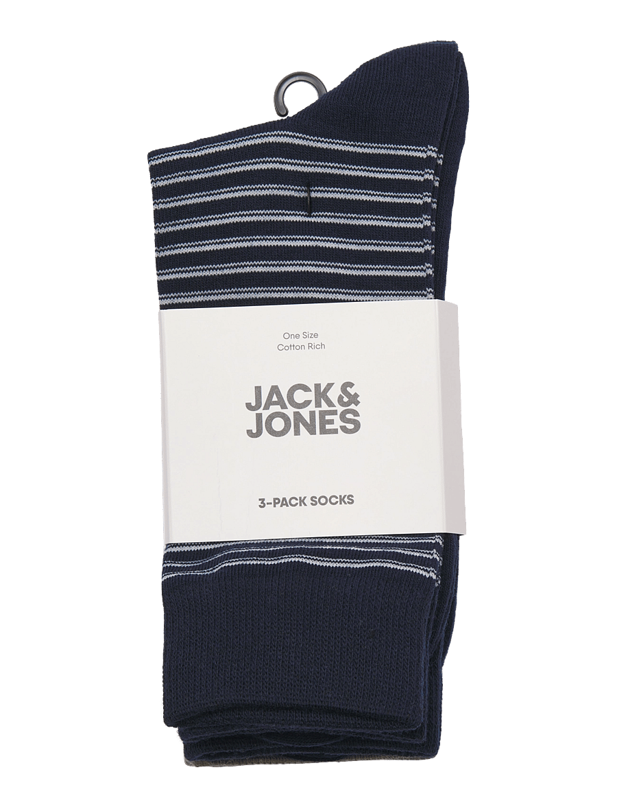Jack & Jones - JACLEO STRIPE SOCKS 3 PACK - klassikalised sokid - navy blazer - 1
