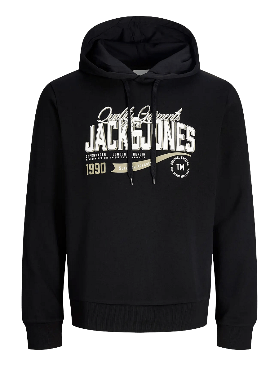 Jack & Jones - JJELOGO SWEAT HOOD 2 COL AW26 SN - hættetrøjer - black - 1