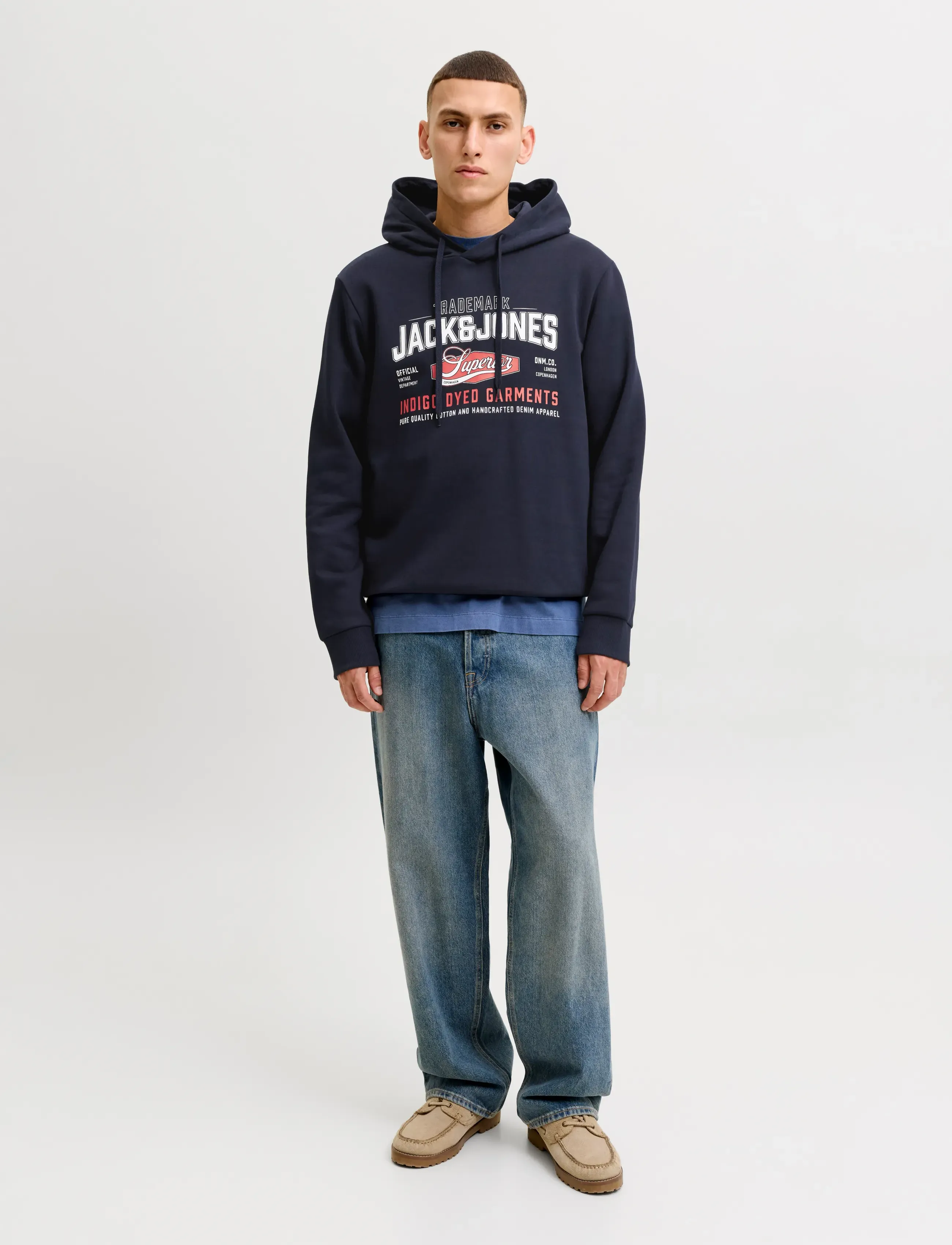 Sweatshirt marinblå / ljusröd 4