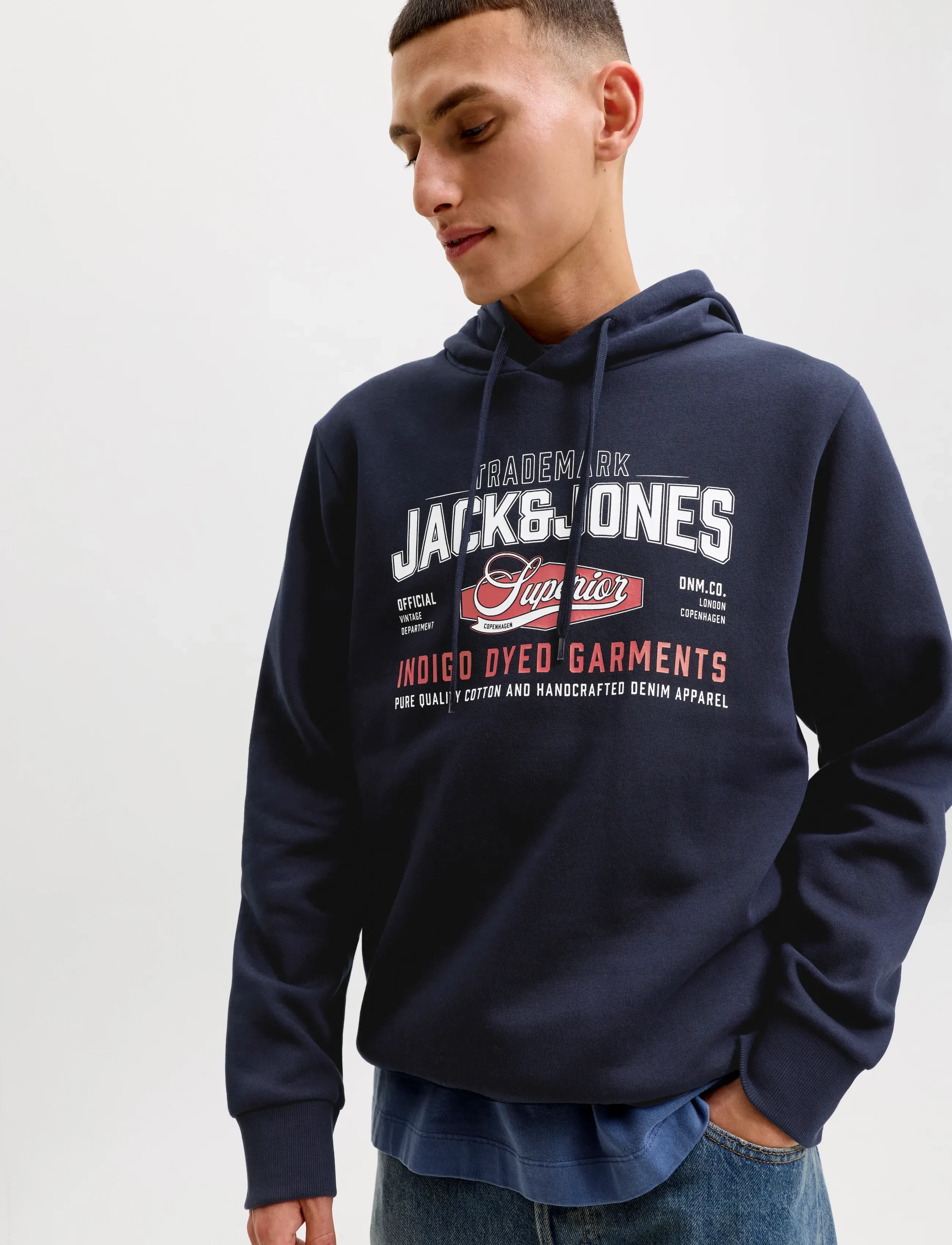 Sweatshirt marinblå / ljusröd 6