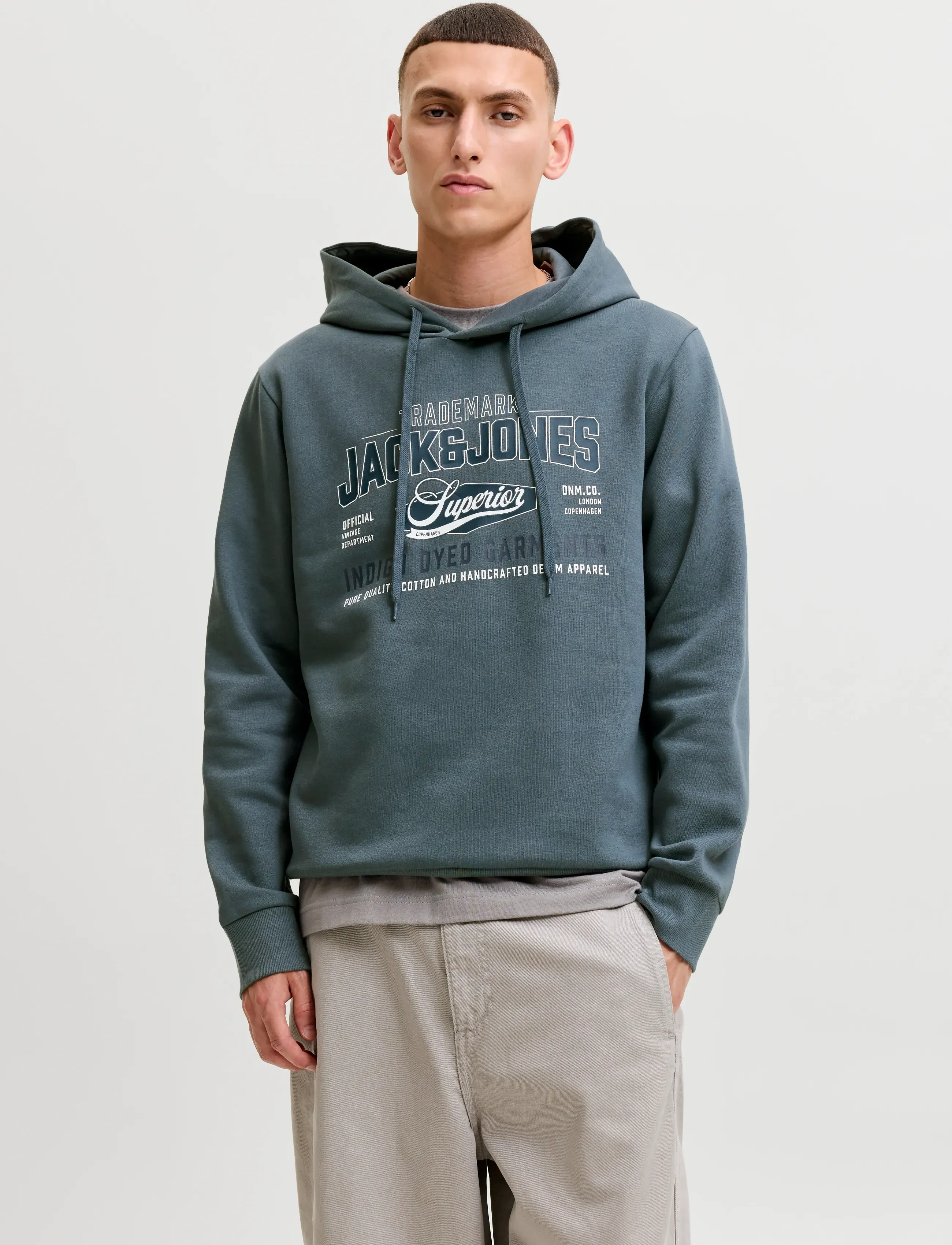 Jack & Jones JJELOGO SWEAT HOOD 2 COL AW26 SN - Hoodies - TURBULENCE / blue