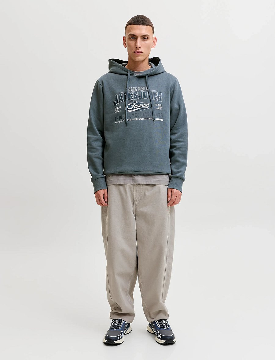 Jack & Jones - JJELOGO SWEAT HOOD 2 COL AW26 SN - kapuutsiga dressipluusid - turbulence - 3