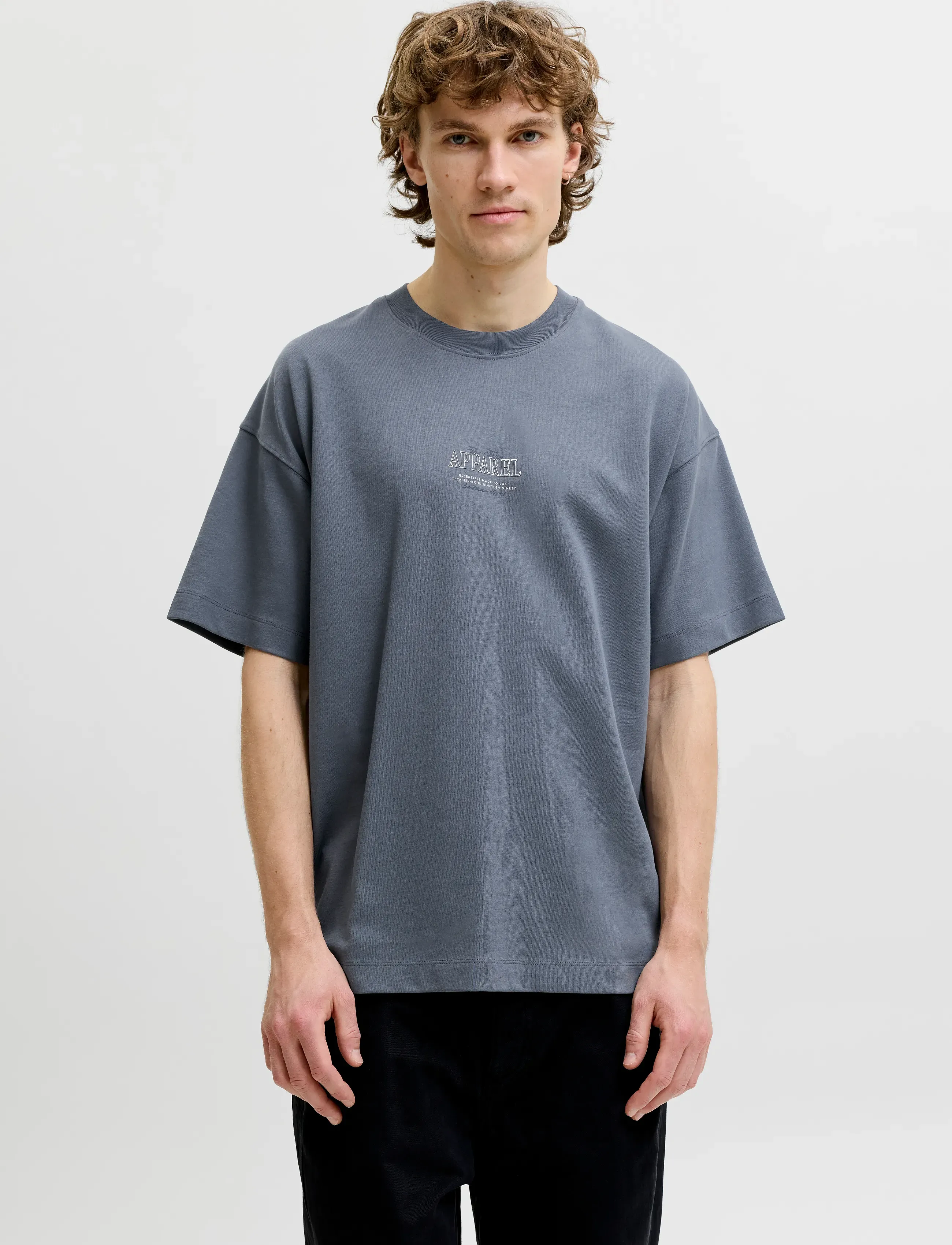 Jack & Jones JJEBARRON STUDIO TEE SS O-NECK SN - Lühikeste varrukatega T-särgid - TURBULENCE / blue