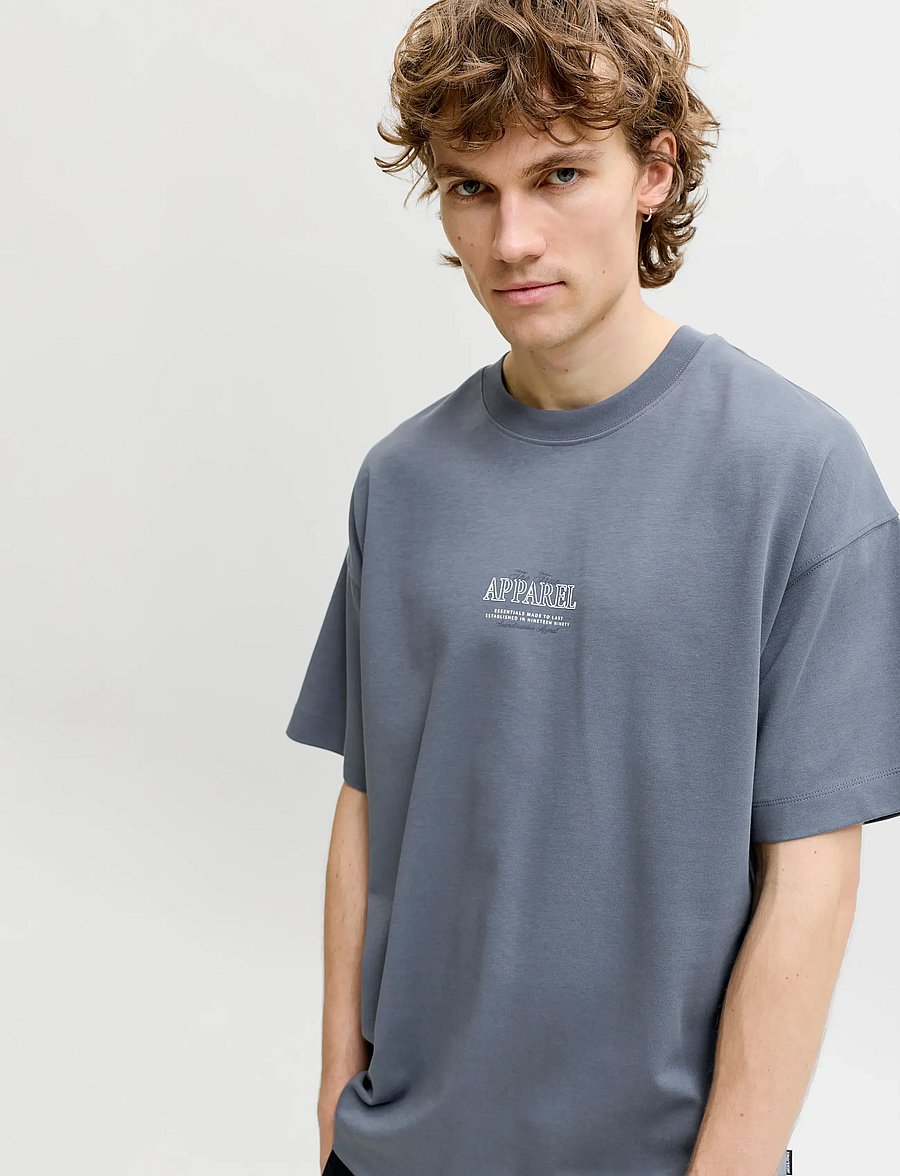 Jack & Jones - JJEBARRON STUDIO TEE SS O-NECK SN - lühikeste varrukatega t-särgid - turbulence - 5