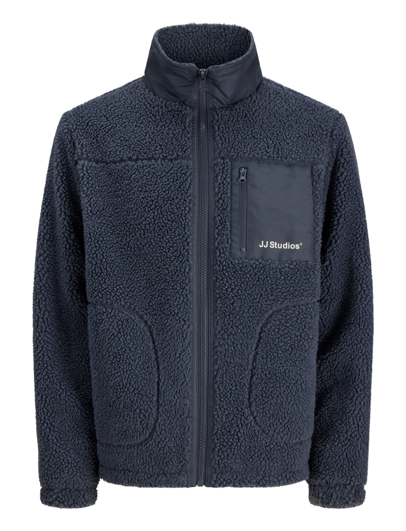 Jack & Jones JJESOHO TEDDY JACKET AW26 NOOS - Riided - TURBULENCE / navy