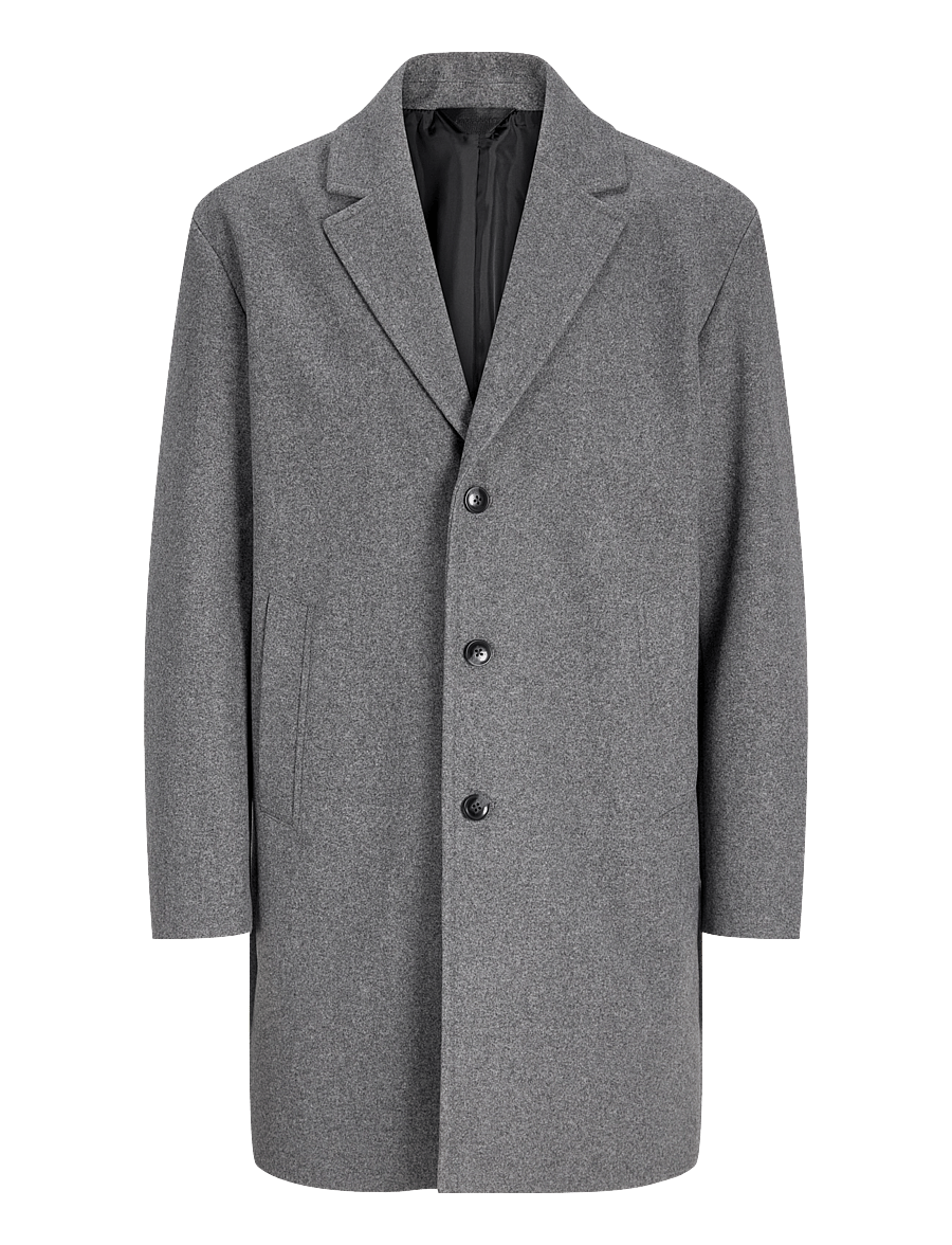 Jack & Jones - JJEJAMES COAT SN - kerged mantlid - dark grey melange - 0