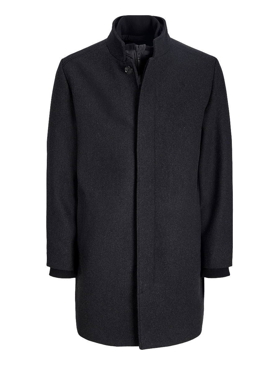 Jack & Jones - JJEMELTON WOOL BLEND COAT AW26 SN - ullrockar - dark grey - 1