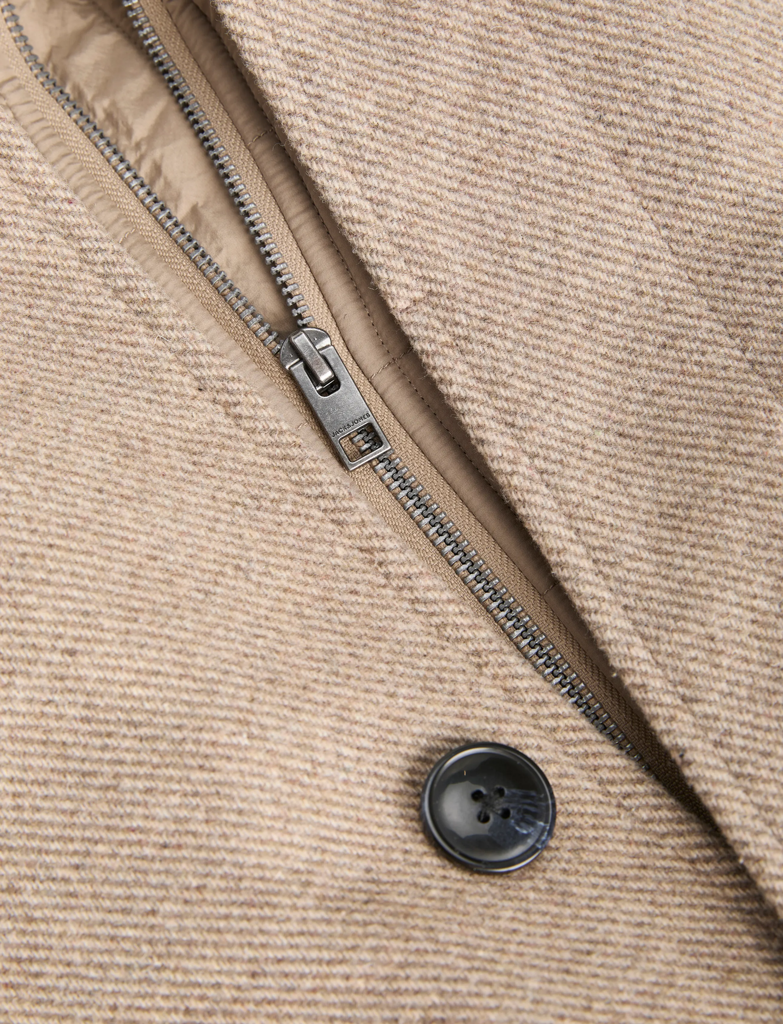 Jack & Jones - JJEMELTON WOOL BLEND COAT AW26 SN - uldfrakker - greige - 2