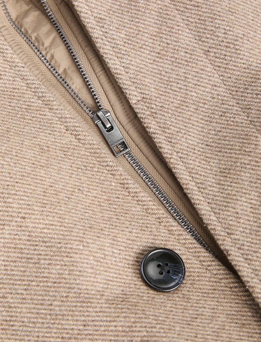 Jack & Jones - JJEMELTON WOOL BLEND COAT AW26 SN - uldfrakker - greige - 2