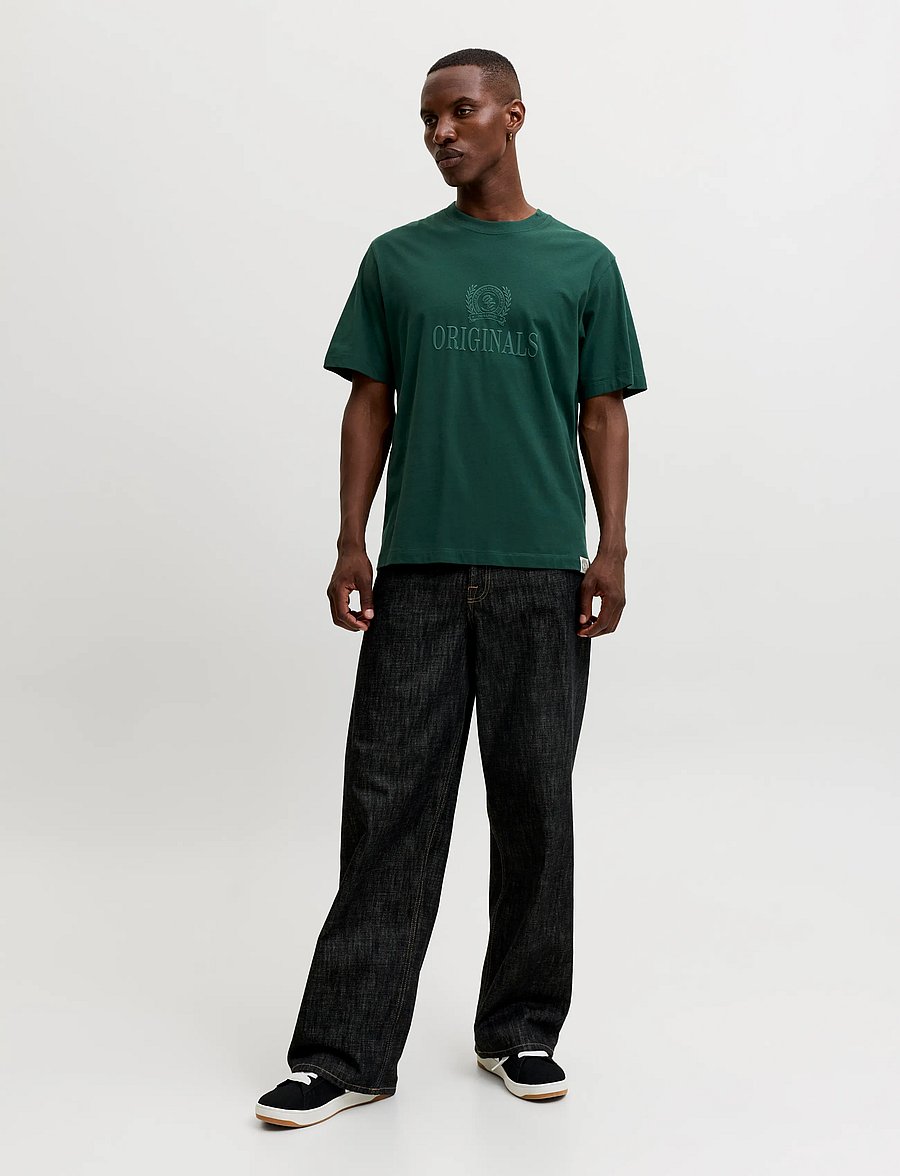 Jack & Jones - JORFREDERIKSBERG MONOGRAM TEE SS CN SN - kurzärmelige t-shirts - pine grove - 4