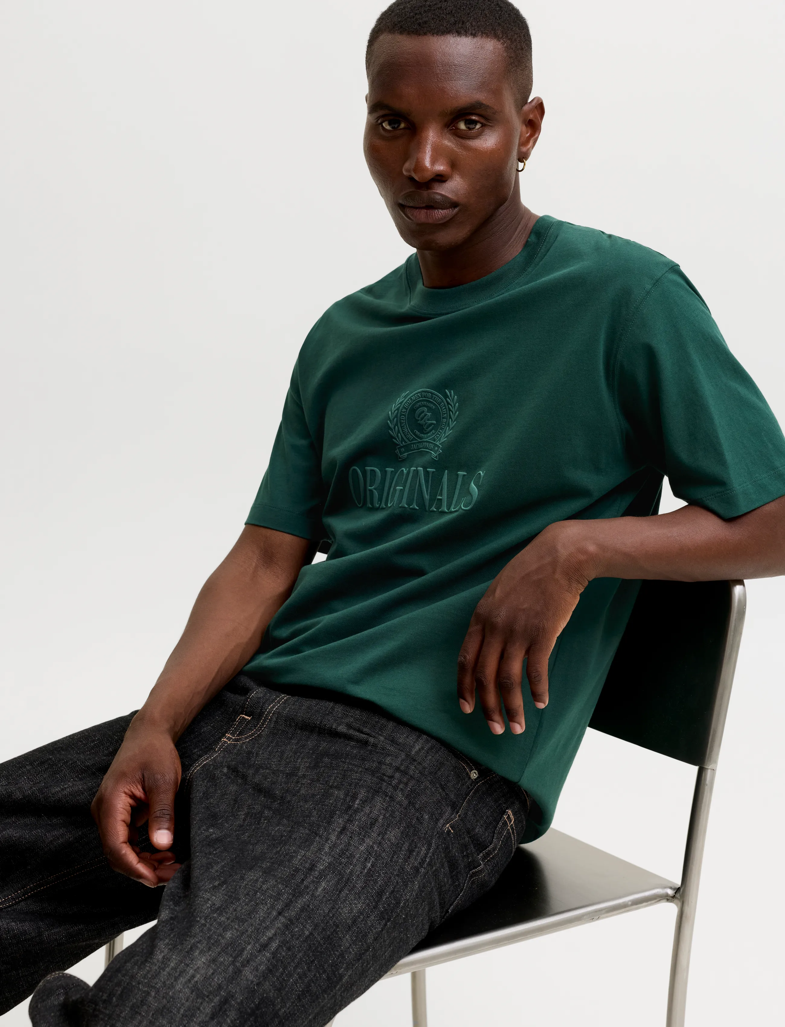 Jack & Jones - JORFREDERIKSBERG MONOGRAM TEE SS CN SN - kurzärmelige t-shirts - pine grove - 5