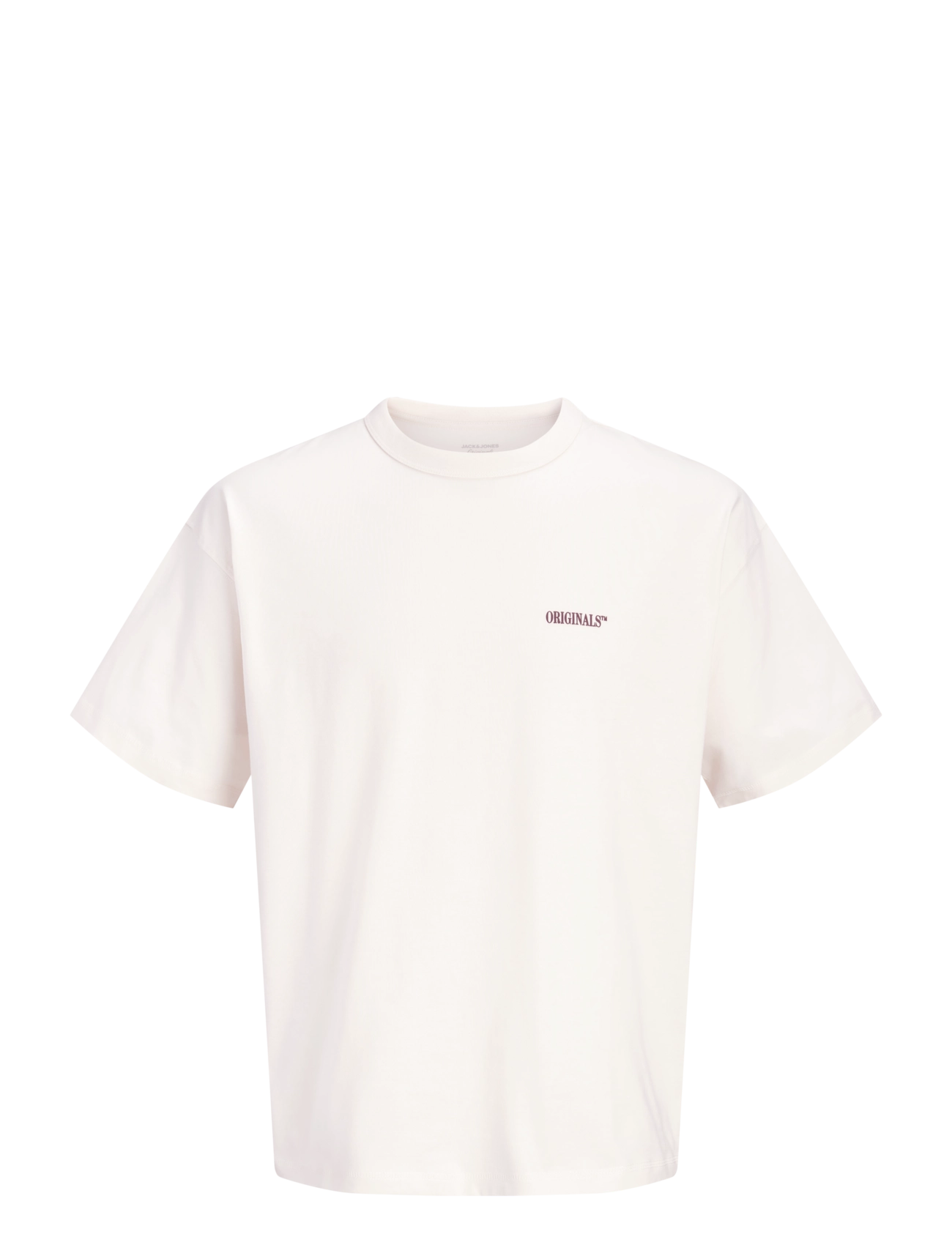 Jack & Jones - JORFREDERIKSBERG BACK TEE SS CN LN - kortärmade t-shirts - antique white - 1