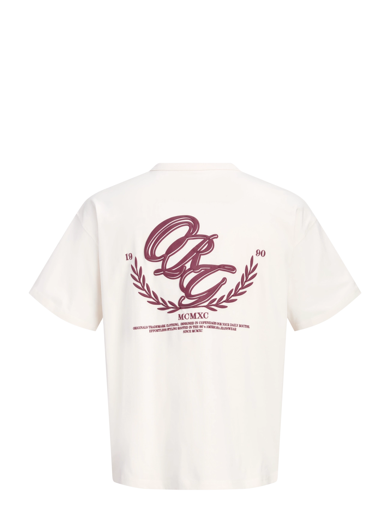 Jack & Jones - JORFREDERIKSBERG BACK TEE SS CN LN - kortärmade t-shirts - antique white - 2
