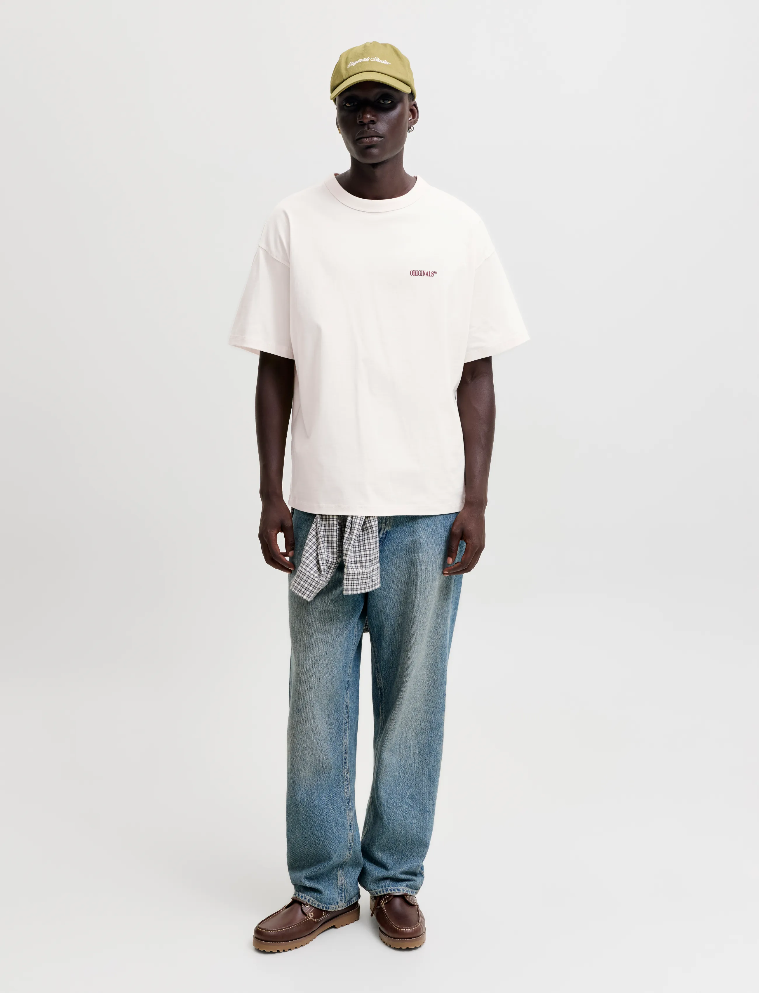 Jack & Jones - JORFREDERIKSBERG BACK TEE SS CN LN - kurzärmelige t-shirts - antique white - 4