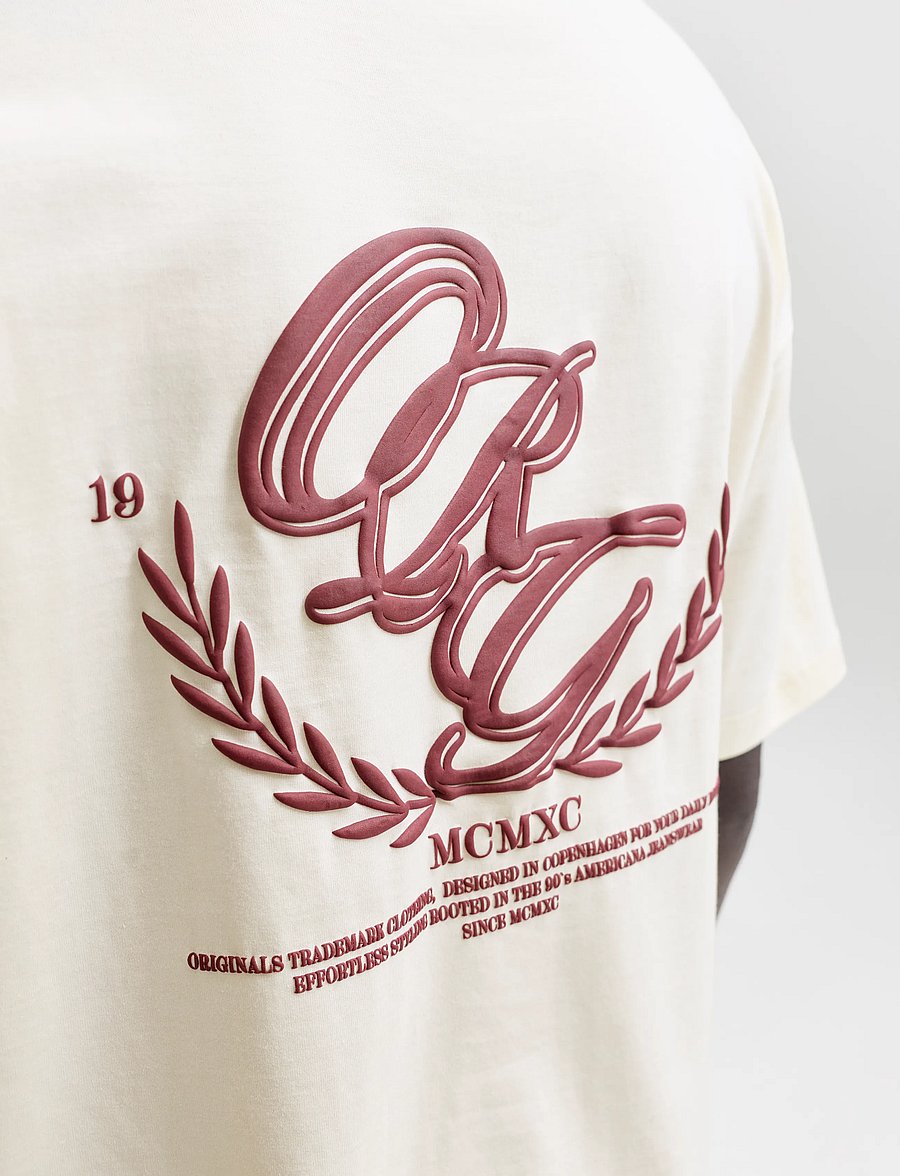 Jack & Jones - JORFREDERIKSBERG BACK TEE SS CN LN - kortärmade t-shirts - antique white - 5