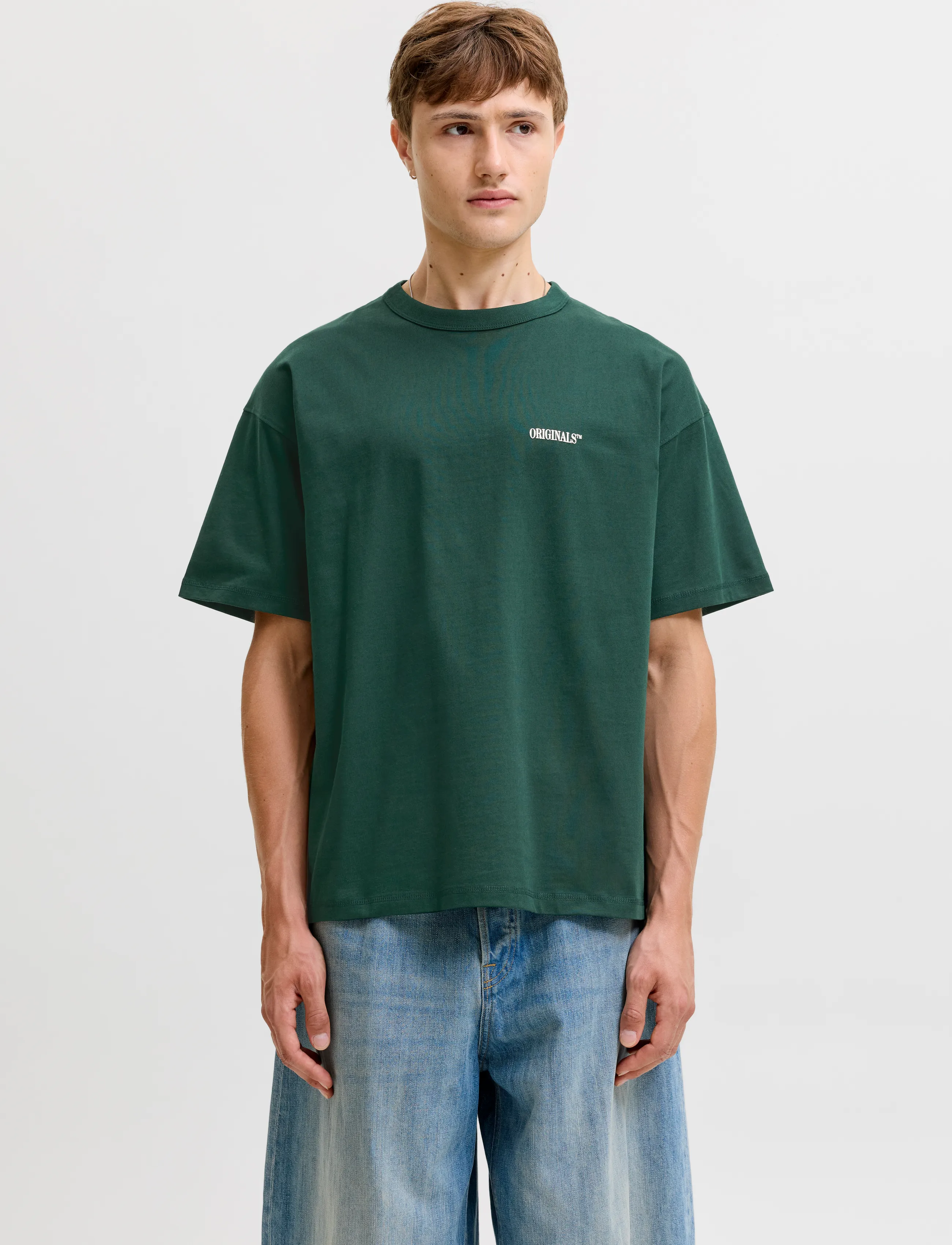 Jack & Jones JORFREDERIKSBERG BACK TEE SS CN LN - T-shirts - PINE GROVE / green