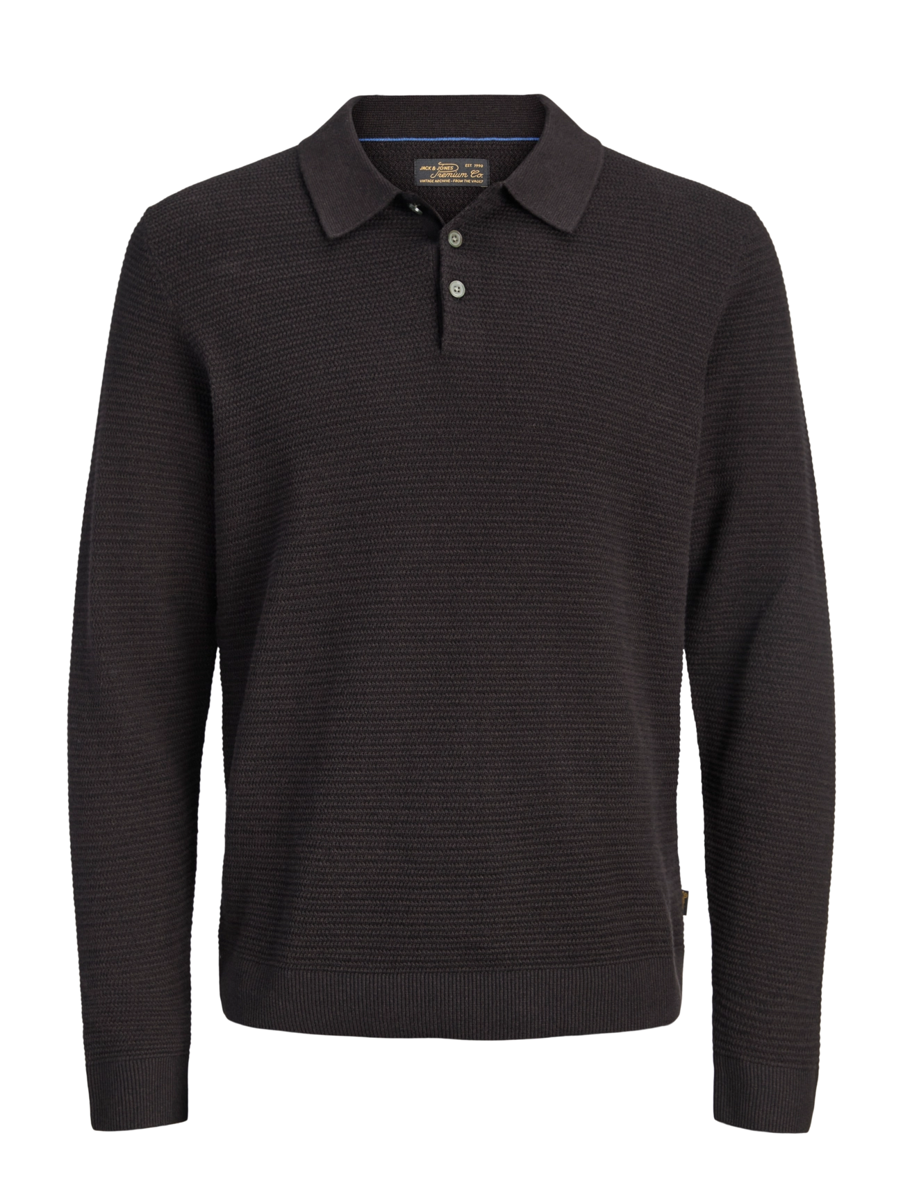 Jack & Jones JPRBLURILEY KNIT POLO LS - Stickat - GANACHE / brown