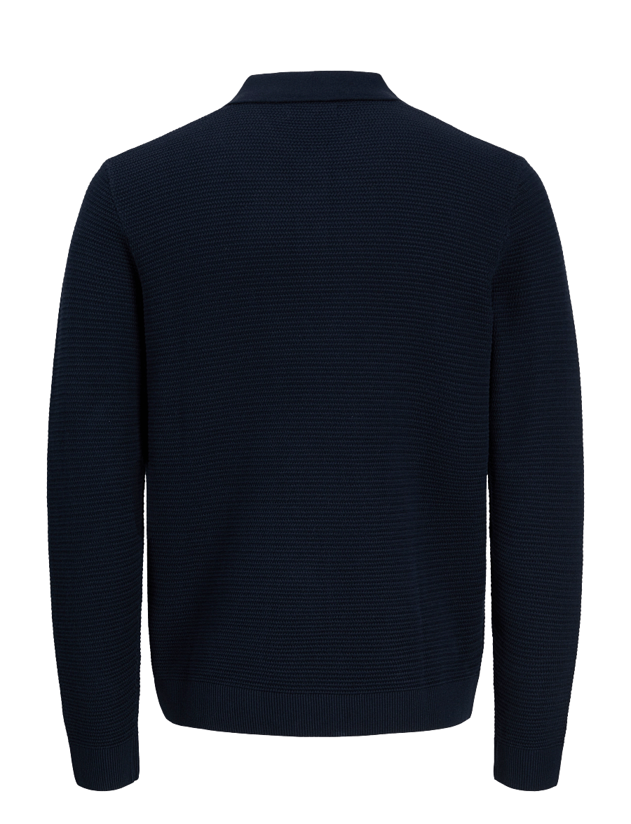 Jack & Jones - JPRBLURILEY KNIT POLO LS - langärmelige strick-polohemden - sky captain - 1