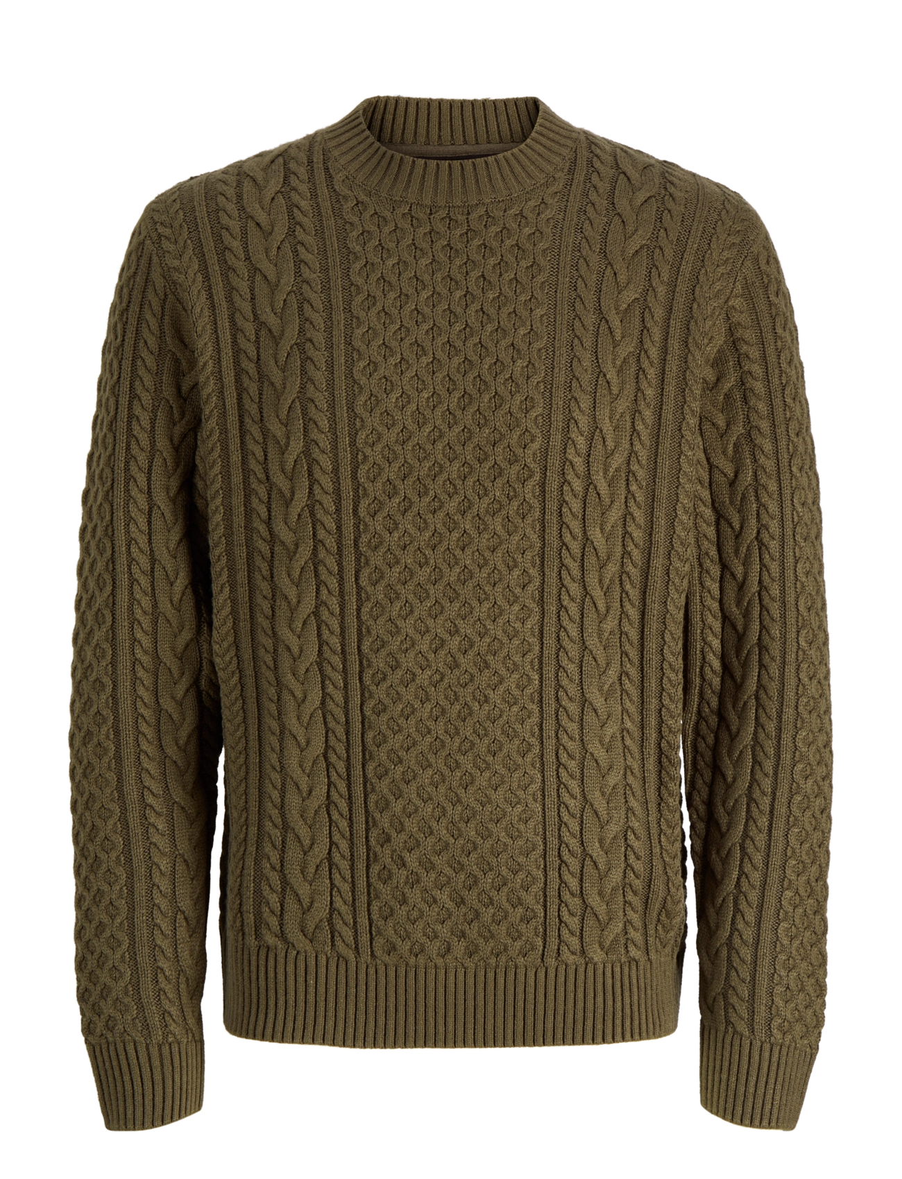 Jack & Jones JPRBLUCALLUM CABLE KNIT CREW NECK - Kollektioner - CROCODILE / khaki/green