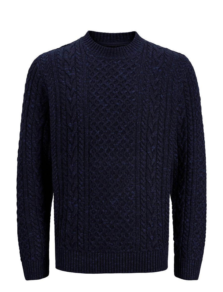 Jack & Jones - JPRBLUCALLUM CABLE KNIT CREW NECK - round necks - insignia blue - 0