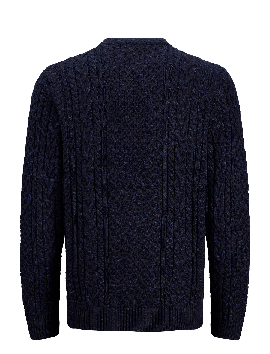 Jack & Jones - JPRBLUCALLUM CABLE KNIT CREW NECK - round necks - insignia blue - 1