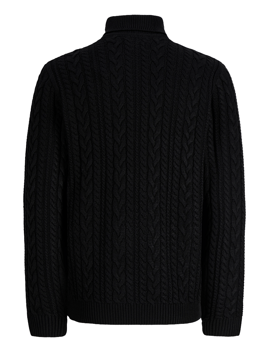 Jack & Jones - JPRBLUCALLUM CABLE KNIT ROLL NECK - rullekraver - black - 1