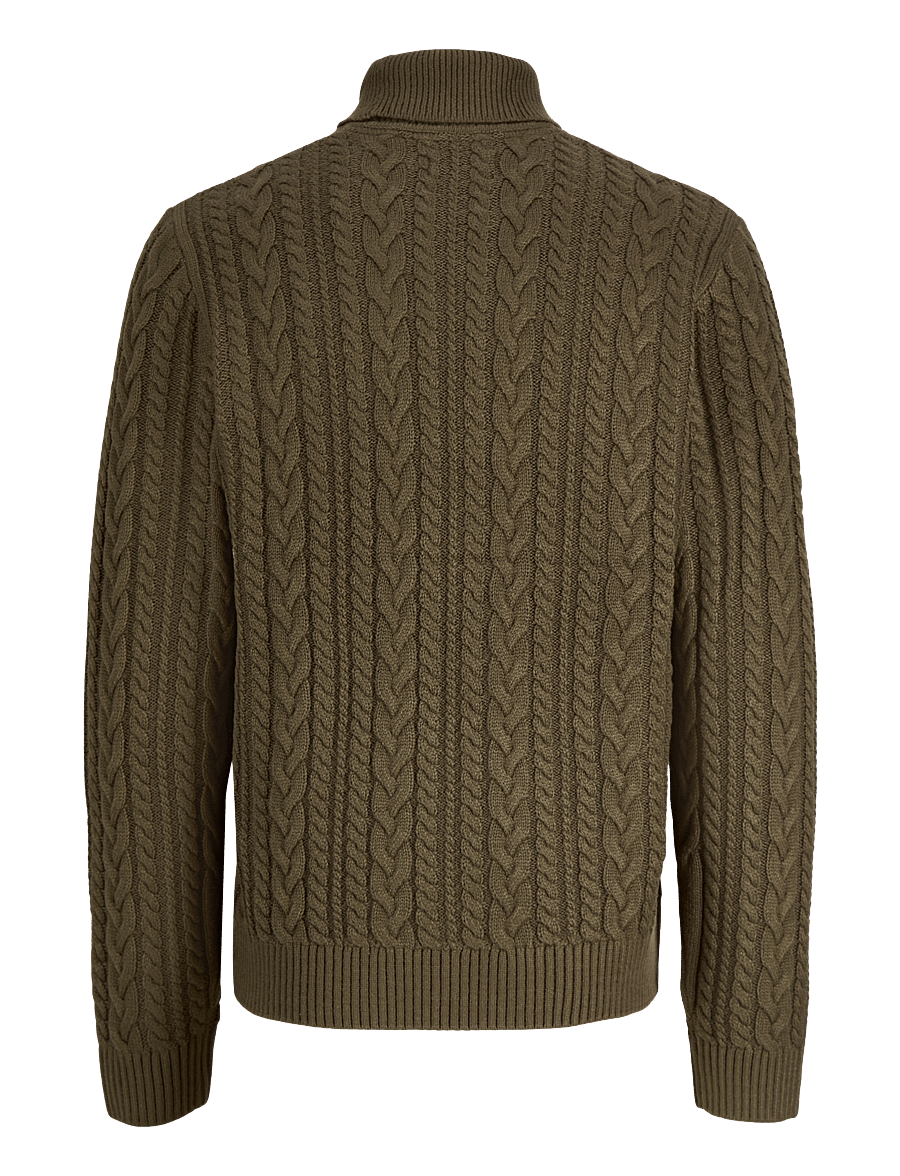 Jack & Jones - JPRBLUCALLUM CABLE KNIT ROLL NECK - turtlenecks - crocodile - 1