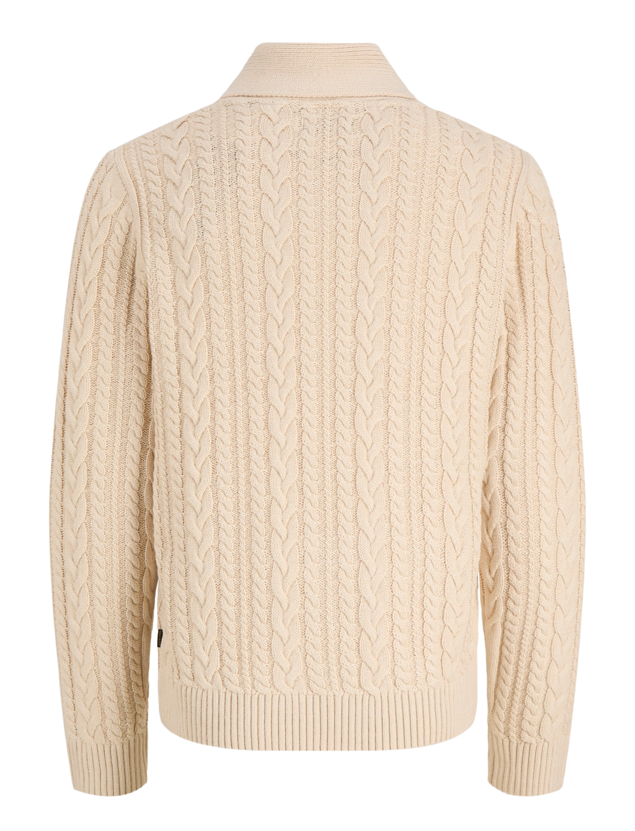 Jack & Jones - JPRBLUCALLUM CABLE KNIT SHAWL NECK - parchment - 1