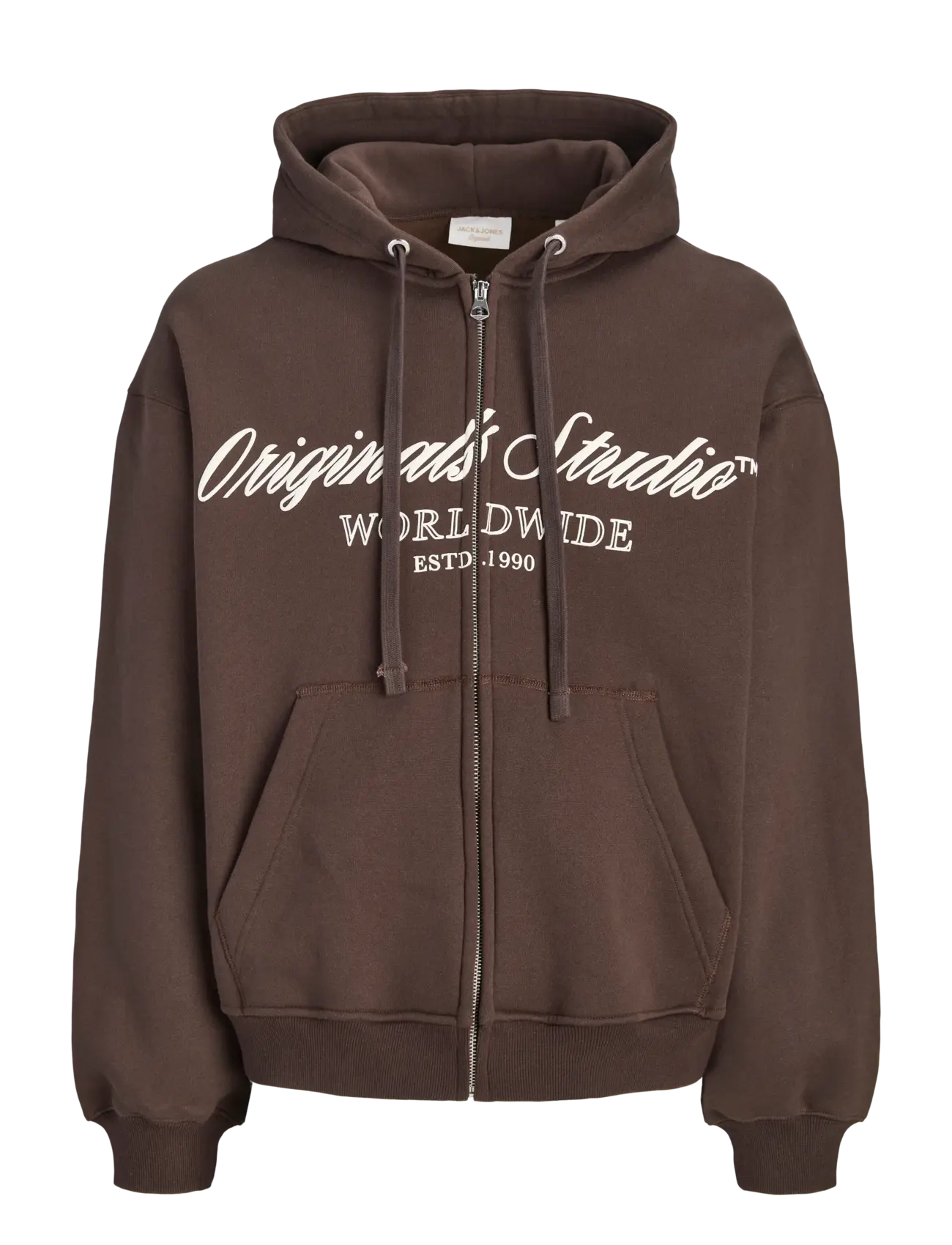 Jack & Jones JORNORREBRO FRONT SWEAT ZIP HOOD - Kapuutsiga pusad - JAVA / brown