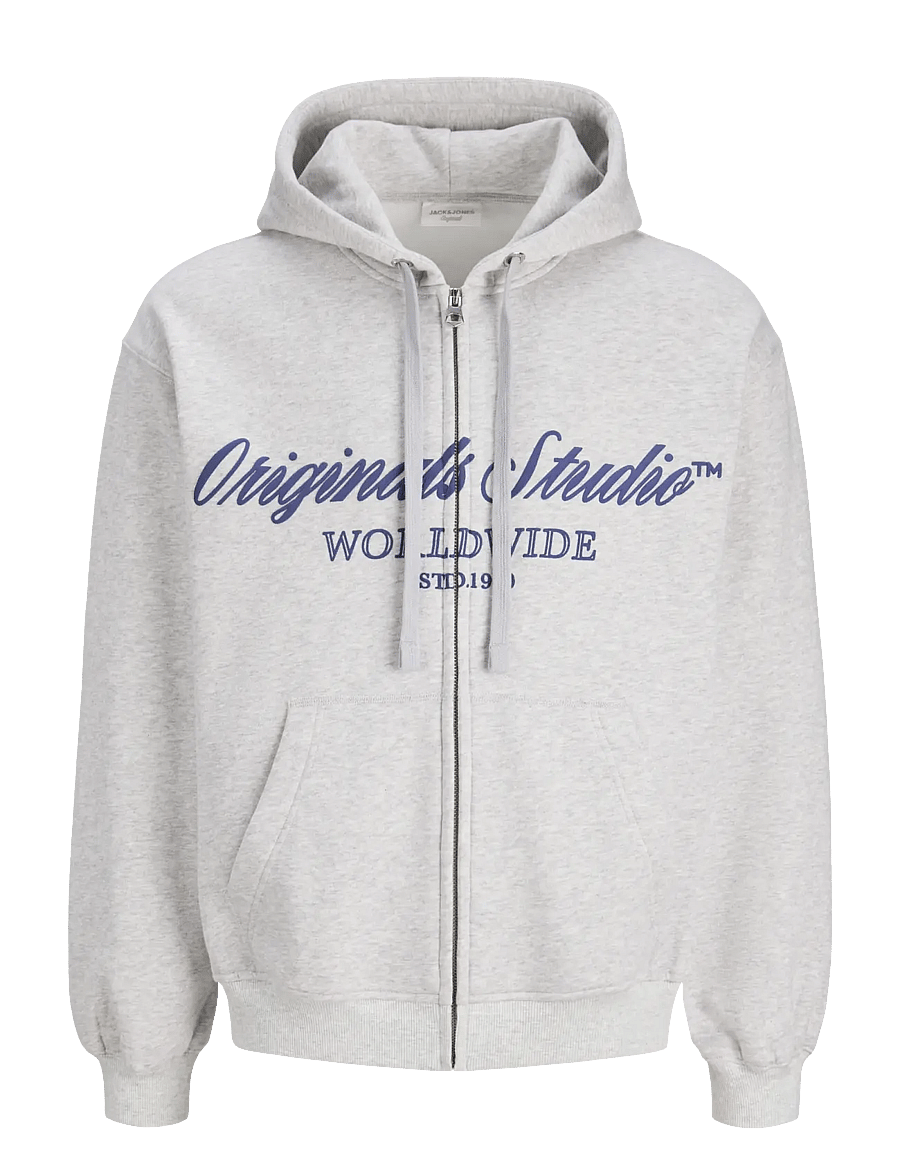 Jack & Jones - JORNORREBRO FRONT SWEAT ZIP HOOD - white melange - 0