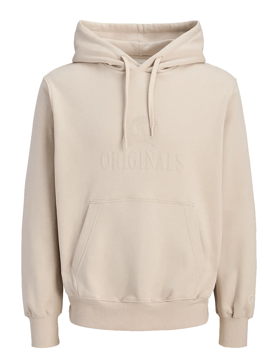 Jack & Jones - JORFREDERIKSBERG MONOGRAM SWEAT HOOD SN - hoodies - feather gray - 1